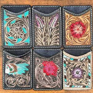 Tarjeteros de sombrero blanco de cuero genuino hechos a mano reales más vendidos, diseños únicos personalizados, tarjetero único bonito, regalos - Product Image 5