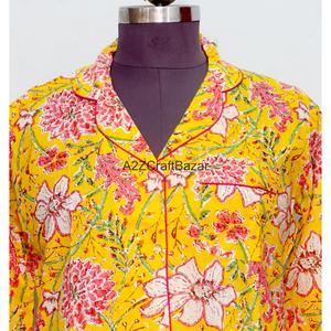 Vestido Camisero Largo 100% Algodón Puro, Cuello en V, Manga 3/4, Botones al Frente, Estilo Sexy para Club, Ajustado, Formal, Estampado Floral - Product Image 3