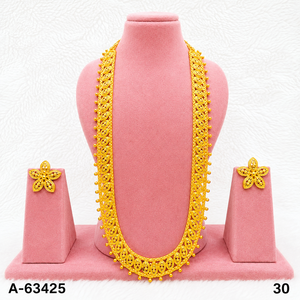 MOLL JEWELLERS Ensemble collier et boucles d'oreilles en alliage plaqué or avec zircon, motif floral, bijoux de mariée pour femme, style tendance, tiers - Product Image 1