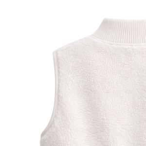 Custom <b>Women's</b> Off White Sherpa <b>Fleece</b> Vest Ribbed Collar Utility Pocket Full Zip Sleeveless Outerwear Warm <b>Gilet</b> Wholesale OEM - Product Image 5