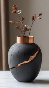 Urne en métal artisanale pour la décoration de la maison et des hôtels, artisanat indien, urne en laiton - Product Image 5