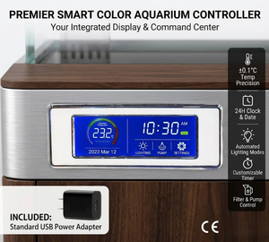 <span class=keywords><strong>Acquario</strong></span> Moderno in Vetro Ultra Trasparente, Design Senza Cornice, Ecologico, Rettangolare di Medie Dimensioni per Ufficio e Casa - Product Image 3