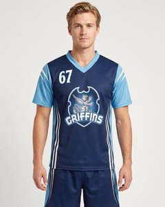 Maillot de lacrosse vert à col en V de qualité supérieure, personnalisé par sublimation, en polyester, avec numéro d'équipe - Product Image 4