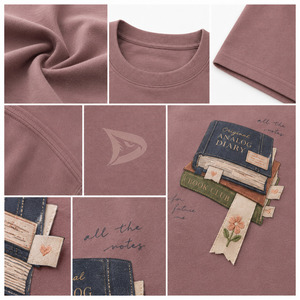 Vintage Washed Y2K Boxy Fit Women's T-Shirt 200g Heavyweight Garment Dyed Eco-Friendly Silk/Cotton Loose Streetwear <b>Top</b> - Product Image 6