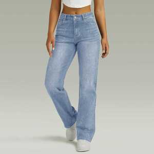 Jeans Anchos de Mezclilla para Mujer 2026, Estilo Hip Hop, de Alta Calidad, Transpirables, Casuales, con Logo en la Cintura, para Invierno y Verano - Product Image 3