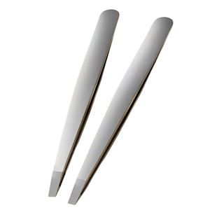 Pinzas para Cejas de Acero Inoxidable con Logotipo Personalizado OEM ODM 2026, de Alta Calidad, Punta Inclinada de Precisión, Herramienta de Belleza para Depilación Facial - Product Image 1