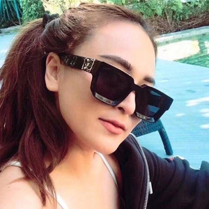 High Quality New Custom Luxury Unisex Full Rim Square Fashion Trendy <b>Retro</b> Oversize Vintage UV400 Stylish <b>Sunglasses</b> - Product Image 6