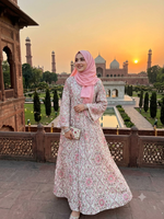 Tissu en dentelle brodée à motif floral, largeur standard, pour usage textile domestique, vêtements ethniques pour femmes, veste, lahenga, sherwani, abaya