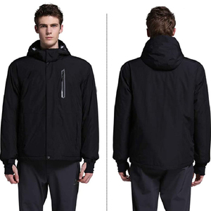 Chaqueta de Invierno con Capucha para Hombre, Negra, Impermeable, con Cierre de Cremallera, Exterior de Poliéster/Nailon, Corte Regular, para Actividades al Aire Libre - Product Image 6