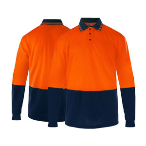 เสื้อทำงานสะท้อนแสงแบบ Hi Vis ANSI Class 3 สีส้มเรืองแสง เสื้อโปโลเพื่อความปลอดภัยสำหรับงานก่อสร้าง จราจร ความปลอดภัย เสื้อผ้าทำงาน แห้งเร็ว - Product Image 5