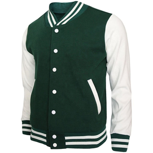 Veste bomber de baseball Varsity pour homme, corps en laine et manches en polaire, style Varsity élégant - Product Image 4