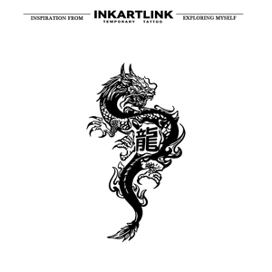 INKARTLINK Pegatina de <span class=keywords><strong>Tatuaje</strong></span> de Dragón Chino, Dragón Oriental Tradicional Kanji Herbal, Arte Corporal Semipermanente de 15 Días para <span class=keywords><strong>Brazo</strong></span>, Venta al por Mayor - Product Image 4