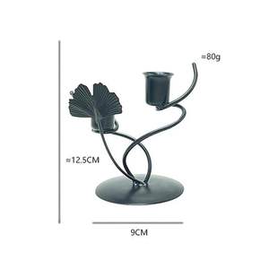 Porte-bougie en forme de feuille pour bar, salon, décorations de table, noir, maison et jardin, porte-bougies pour la maison - Product Image 1