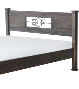 Lit double rustique en bois de manguier massif, fait main, sculpté à la main, design en chêne indien, finition vieillie, pliable - Product Image 6