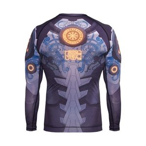 Haut de sport athlétique pour hommes à manches longues, en tissu flexible, idéal pour la natation, le surf et la plongée - Product Image 3