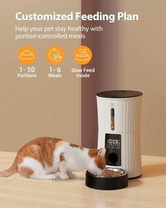 Comederos Automáticos Programables para Gatos - Dispensador de Comida Seca de 4L para Gatos y Perros Pequeños y Medianos, 6 Comidas - Product Image 2
