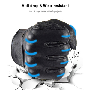 Gants de vélo en cuir, longueur poignet, thermiques, non doublés, décontractés, compatibles avec les écrans tactiles, pour le cyclisme, l'hiver et les activités de plein air - Product Image 4
