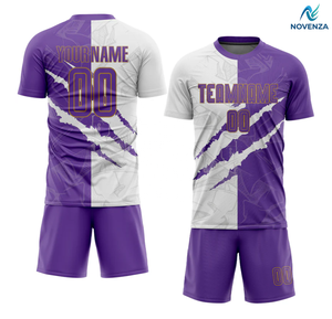 เสื้อฟุตบอลแบบครึ่งแขนลายกราฟฟิตีสีน้ำเงินรอยัลแบบซับลิเมชั่น - Product Image 1