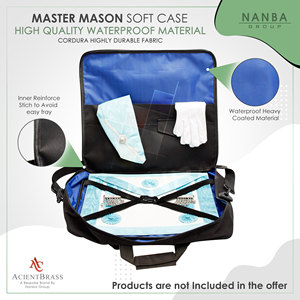 Étui souple MM-WM avec poche, broderie Grotto, sac de transport pour tablier maçonnique de qualité supérieure, étui souple pour insignes, cadeau - Product Image 3