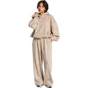 Premium Women Leopard Print Tracksuit Custom OEM Wholesale Factory Supplier USA Fashion Streetwear Activewear Collection - Product Image 1