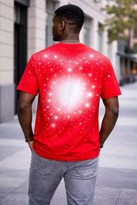 Camiseta Roja Oversize para Hombre, Estilo Veraniego con Pedrería, Algodón, Estilo Urbano, Casual, Holgada, con Logotipo Personalizado, Último Diseño - Product Image 3