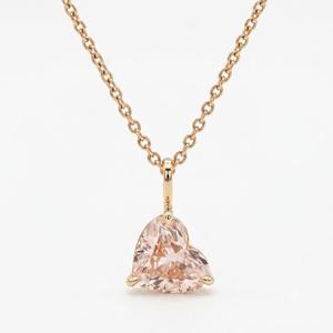 จี้เพชรทรงหัวใจสีชมพูแฟนซี 18K ทองคำขาว ประดับเพชรเลี้ยงในห้องปฏิบัติการ รับรองโดย IGI ของขวัญแต่งงานสำหรับผู้หญิง - Product Image 1