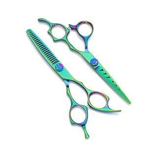 Professional Hair Cutting Salon Scissors Titanium Japan Steel 440c Beauty Hairdressing <b>Barber</b> Shears <b>Set</b> With Customized Brandin - Product Image 2