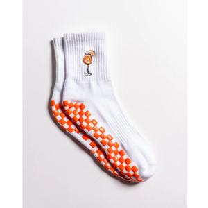 Calcetines de punto personalizados con LOGO, bordado de bebidas, antideslizantes, para mujer, uso diario, ajuste regular, con agarre para estudio de Pilates - Product Image 1
