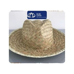 Meilleures ventes : Sombrero authentique mexicain en paille de jonc de mer, à large bord, protection solaire, pour le sport, le cyclisme, style bohème, rayé, unisexe, bleu - Product Image 1