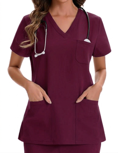 Nursing Uniform <b>Scrub</b> Tops Hospital Nurse Beauty Dental Salon Work <b>Clothes</b> Custom LOGO Unisex 4-Way Stretch Breathable Quick - Product Image 5