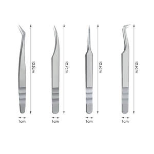 Pince à cils en acier inoxydable DANTRIC IMPLANTS, durable, à pointe lisse de précision, outil de maquillage professionnel pour l'application des cils - Product Image 2