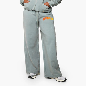 Pantalon de survêtement en molleton de coton épais 300 GSM avec taille élastique, nouveau style, décontracté, pour femme, avec logo personnalisé imprimé DTF - Product Image 1