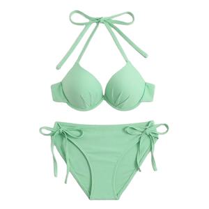 Maillot de bain trois pièces uni, ensemble bikini sexy en maille tendance, maillot de bain fendu, bikinis et vêtements de plage - Product Image 1