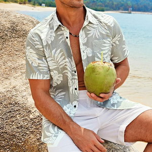 Casual Wear <b>Men</b> Hawaiian T-Shirt Breathable Anti-Wrinkle High Quality Custom Logo/Colors Hot selling <b>Men</b> Hawaiian T-Shirt - Product Image 6