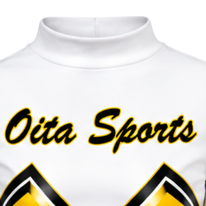 Yellow White Sublimated Cheer <b>Long</b> Sleeve Uniform Set <b>Pleated</b> <b>Skirt</b> Team Athletic Sportswear Training Practice Performance - Product Image 4
