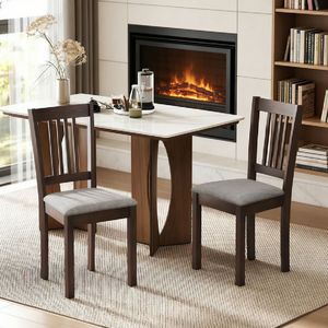 Set di 2 Sedie da Pranzo in Legno dal Design Moderno, Pieghevoli, per Uso Domestico - Product Image 1