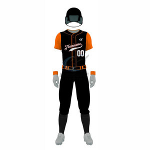 Uniforme de baseball classique à boutons pour hommes - Vêtements de sport en polyester respirant et durable entièrement personnalisables pour adultes - Product Image 3