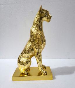 Estatua de León Dorado de Metal, Figura Decorativa - Product Image 3