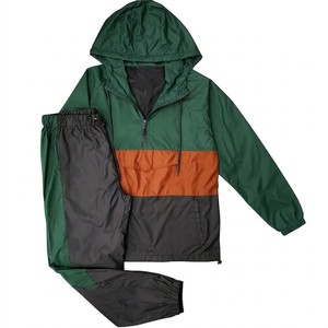 Ensemble de survêtement unisexe à capuche avec blocs de couleur, veste coupe-vent sportive à manches longues et pantalon, séchage rapide, pour adulte, collection automne - Product Image 4