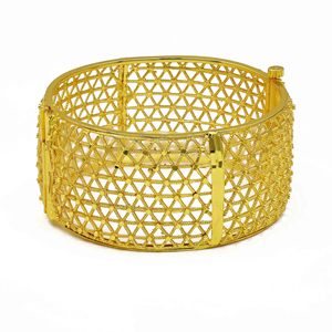 Brazalete artesanal chapado en oro de 14K, 18K, 24K al por mayor, brazaletes étnicos de boda, estilo Dubái, brazalete Kada de moda nupcial árabe - Product Image 4