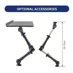 Vehicle Seat Rail Mount Aluminum 4kg Heavy Duty Laptop Telescopic Dual Quick Release Industrial Grade - Product Image 2