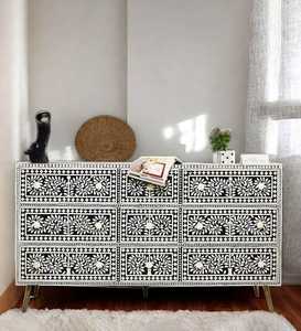 Best Quality Modern Farmhouse Eco-Friendly Bone Inlay White Light Green <b>6</b>-<b>Drawer</b> Dresser Chest <b>Drawer</b> Living Room Decoration - Product Image 3