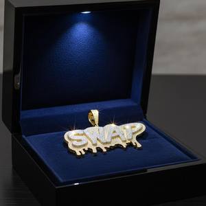 จี้เพชรโมอิสซาไนต์แบบสั่งทำพิเศษสไตล์ฮิปฮอป ตัวอักษร SWAP ประดับเพชรเม็ดใหญ่ เงินแท้ 925 เครื่องประดับจี้และชาร์ม - Product Image 3