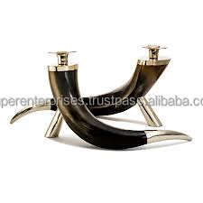 Nueva llegada 2025 Decoración para el hogar Cuerno de búfalo Soporte de vela Productos de escaparate de metal Cuerno de buey Portavelas perfumado con tarifas al por mayor - Product Image 5