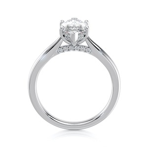 Anillo de Compromiso Solitario con Diamante Cultivado en Laboratorio de Corte Marquesa de 1.50 Quilates, Oro Blanco de 14K, Joyería Nupcial Personalizada - Product Image 4
