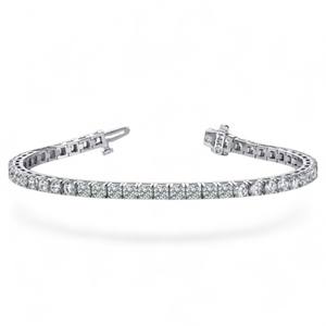 Bracelet tennis élégant en or 18 carats, style panier carré - Product Image 1