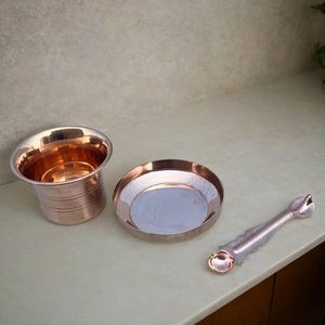 Suministro Directo de Fábrica, Pancha Patra de Cobre Más Vendida, Clásica, Metálica, Ecológica, Decoración para el Hogar Diwali, Artículos para Rituales Puja, Indios - Product Image 5