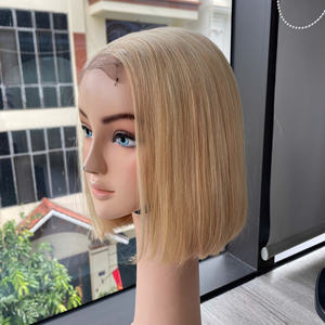 วิกผมตรงบ๊อบสีบลอนด์แบบสองชั้นวิกผมต่อแบบมีลูกไม้แท้100% เวียดนาม - Product Image 6