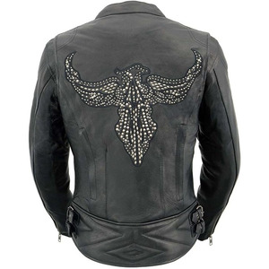 SAMROZ SPORTS Ladies Women's Embossed Leather Jacket - Product Image 4