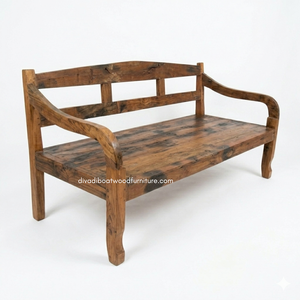 Handcrafted Rustic Sofa <b>Bed</b> with <b>Cushion</b> Included Natural Reclaimed Boat Wood Eco-Friendly Knockdown Living Room Indoor Outdoor - Product Image 3